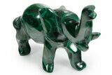 Polished Banded Malachite Elephant Carving - DR Congo #349288-1